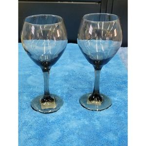 4 - Vintage Gray Greenbrier Glassware Gray Water Goblets Red Wine Glass